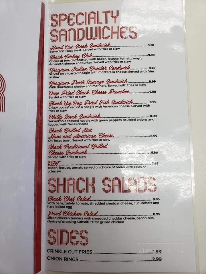Sugar Shack Restaurant - Altoona, IA menu_pic