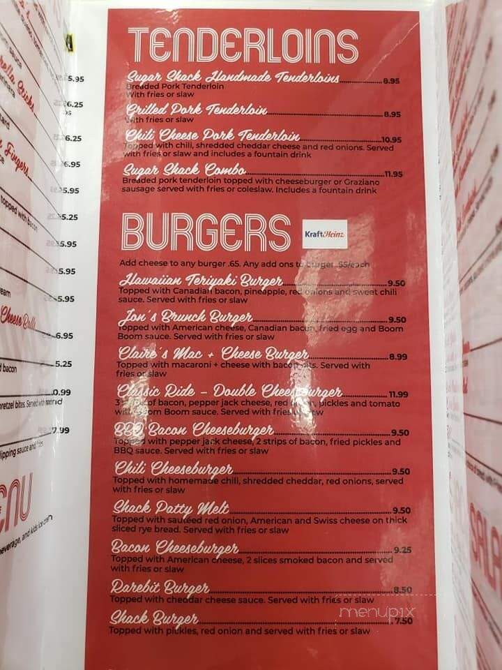Sugar Shack Restaurant - Altoona, IA menu_pic