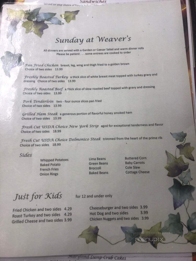 Weaver's Restaurant - Hancock, MD