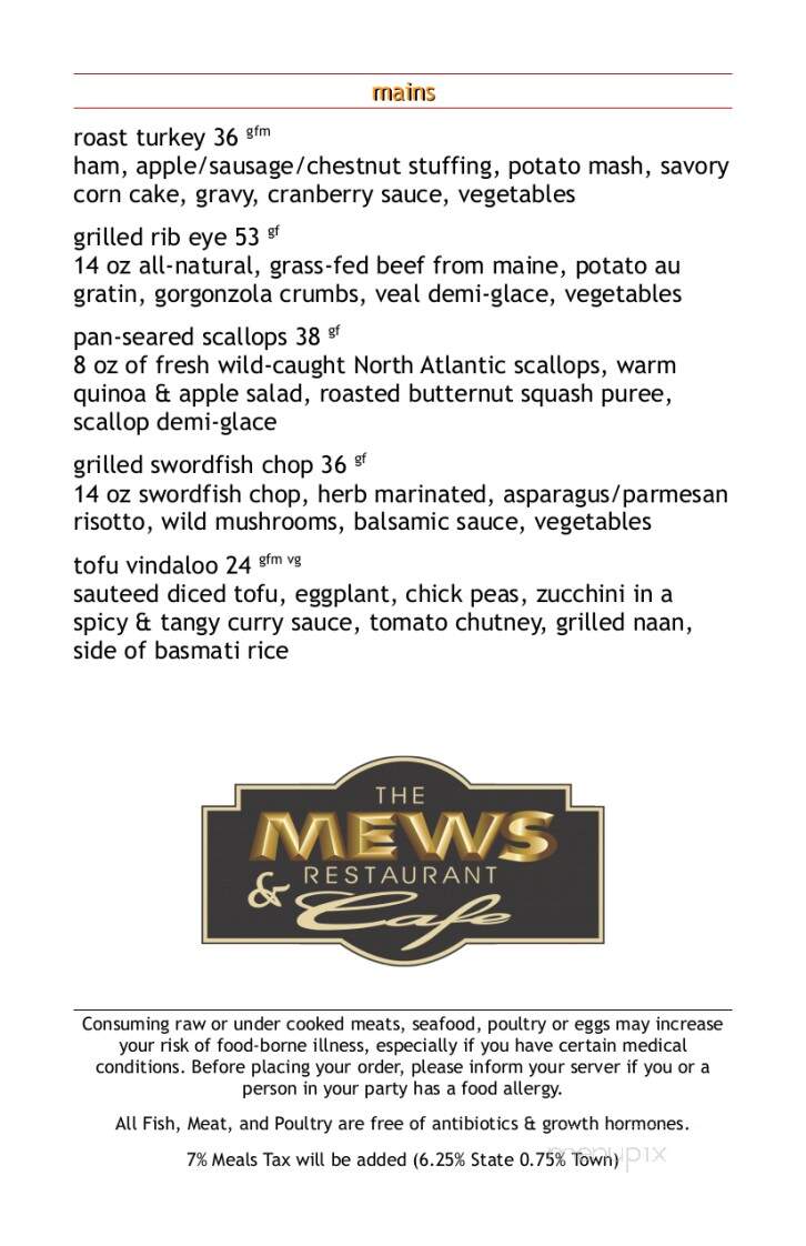 Mews Restaurant & Cafe - Provincetown, MA