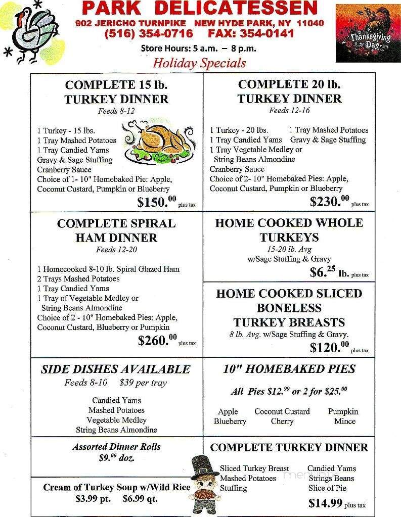 Park Delicatessen - New Hyde Park, NY menu_pic