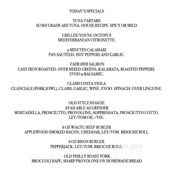 Non Solo Pasta Restaurant - Morrisville, PA menu_pic