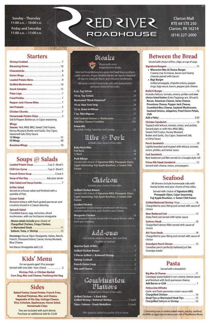 RRR Roadhouse Restaurant - Clarion, PA menu_pic