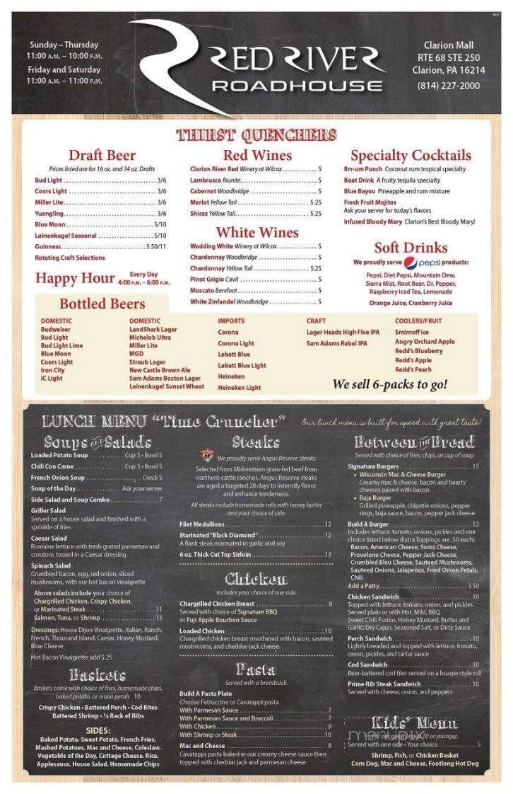 RRR Roadhouse Restaurant - Clarion, PA menu_pic