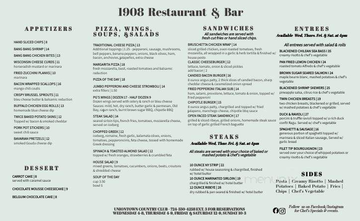 Uniontown Country Club - Uniontown, PA menu_pic