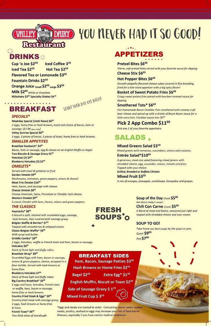 Valley Dairy - Johnstown, PA menu_pic