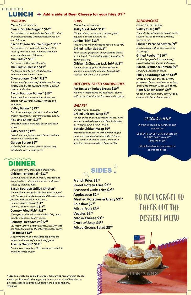 Valley Dairy - Johnstown, PA menu_pic
