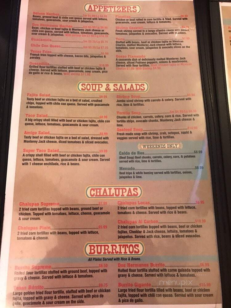 Dos Hermanos Mexican - Edna, TX menu_pic