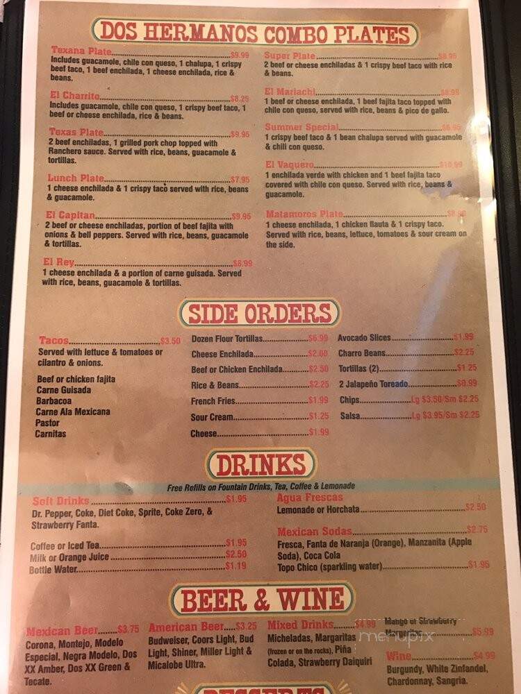 Dos Hermanos Mexican - Edna, TX menu_pic