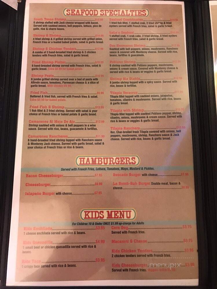 Dos Hermanos Mexican - Edna, TX menu_pic