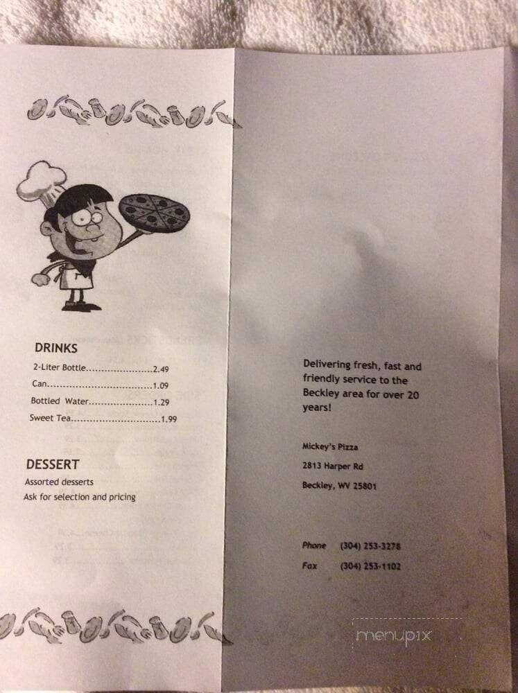 Mickey's - Beckley, WV menu_pic