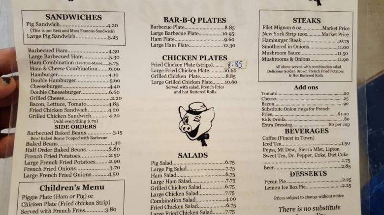 Dixie Pig - Blytheville, AR menu_pic