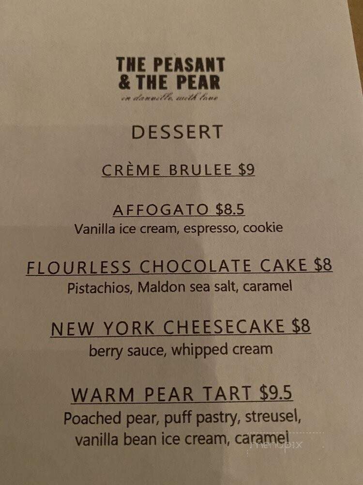 Peasant & The Pear - Danville, CA menu_pic