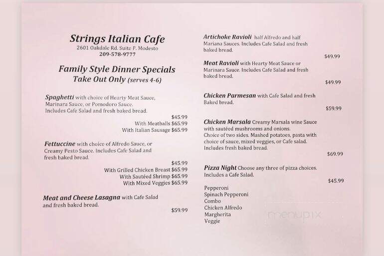 Strings Italian Cafe - Modesto, CA