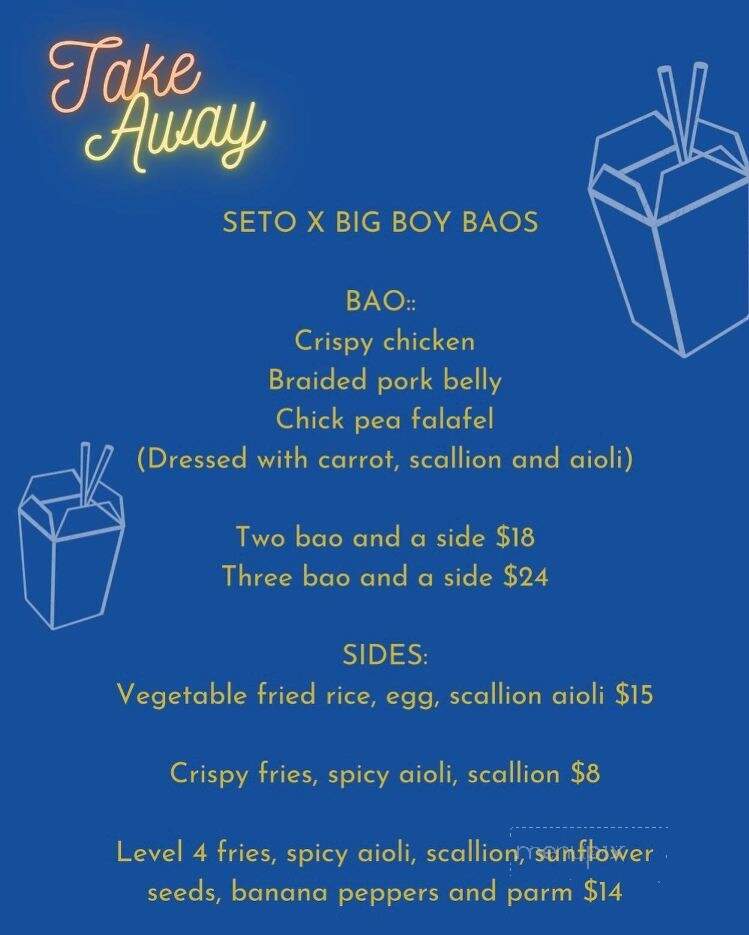 Seto Kitchen & Bar - St. John's, NL menu_pic