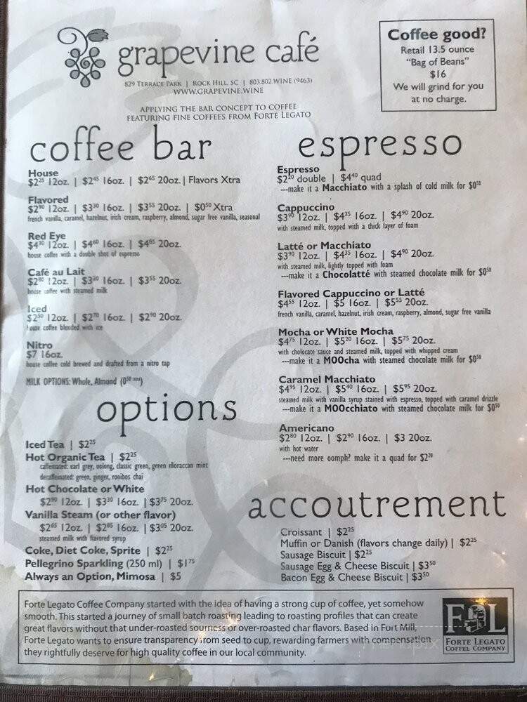 Grapevine Riverwalk - Rock Hill, SC menu_pic