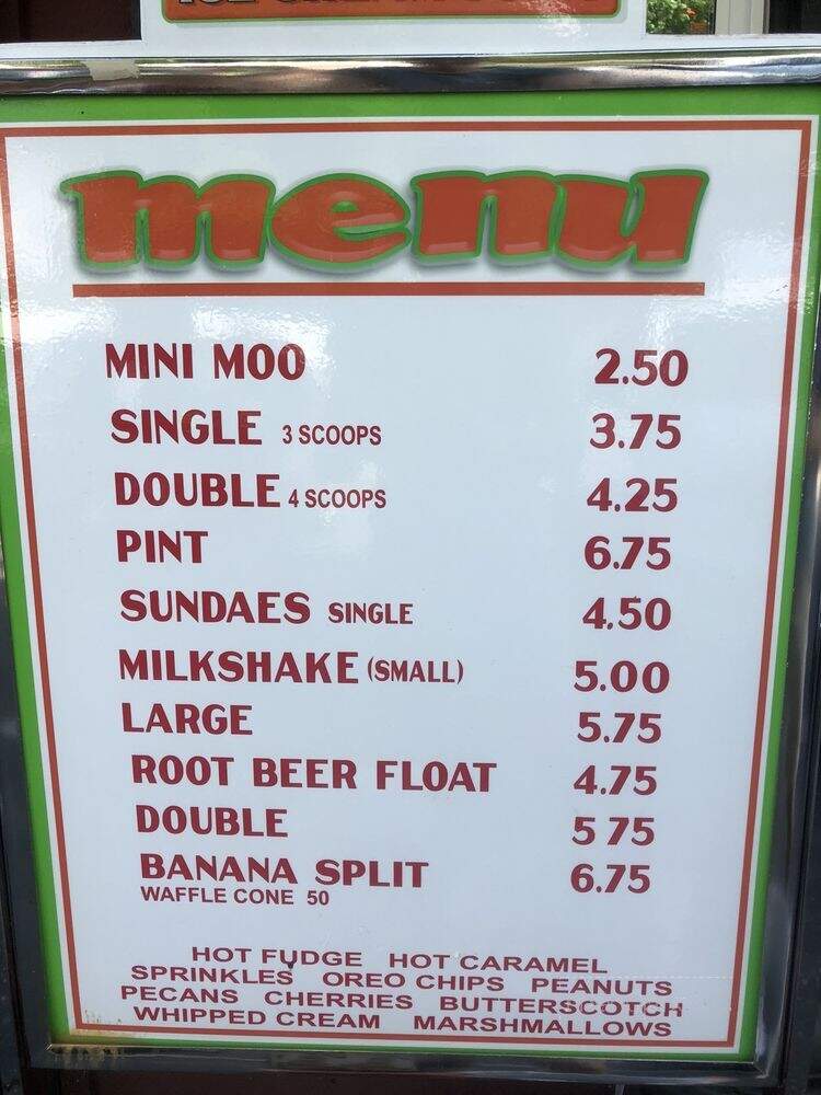 Moo Moos Ice Cream Joint - Mattawan, MI menu_pic