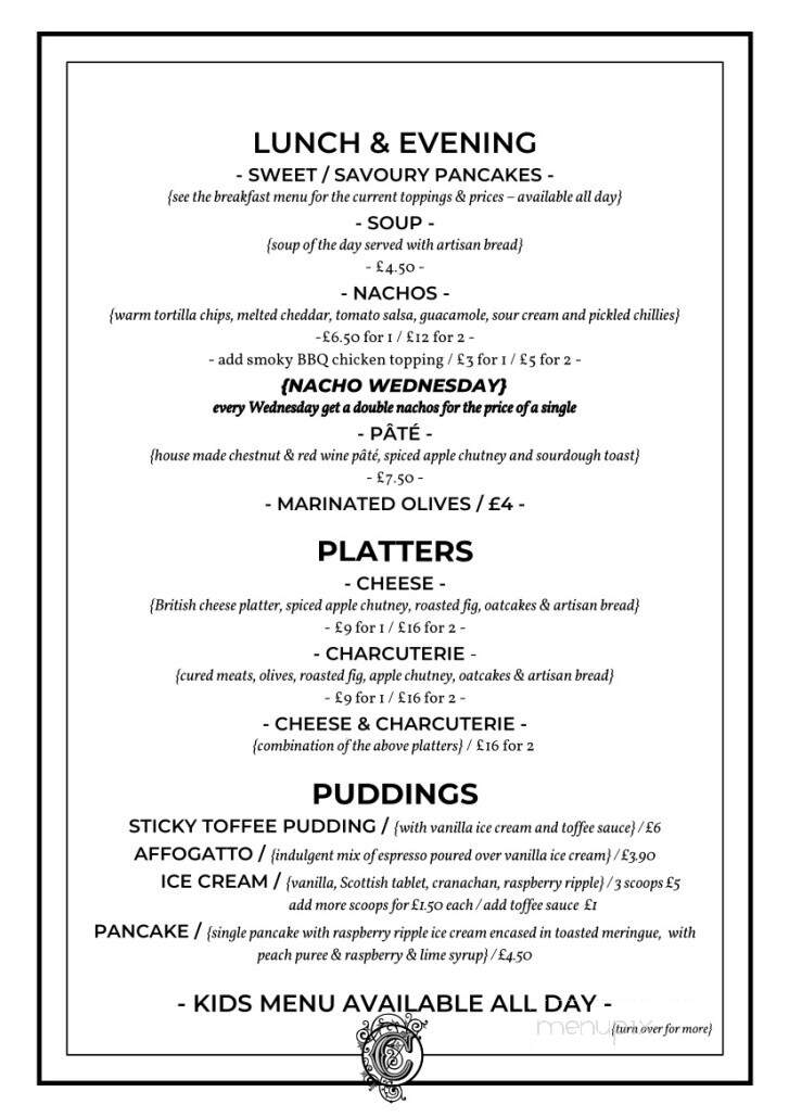The Coffee Apothecary - Taos, NM menu_pic
