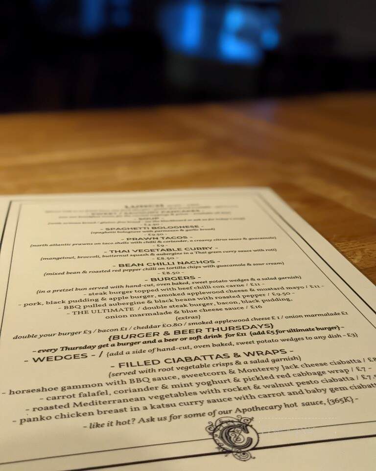 The Coffee Apothecary - Taos, NM menu_pic