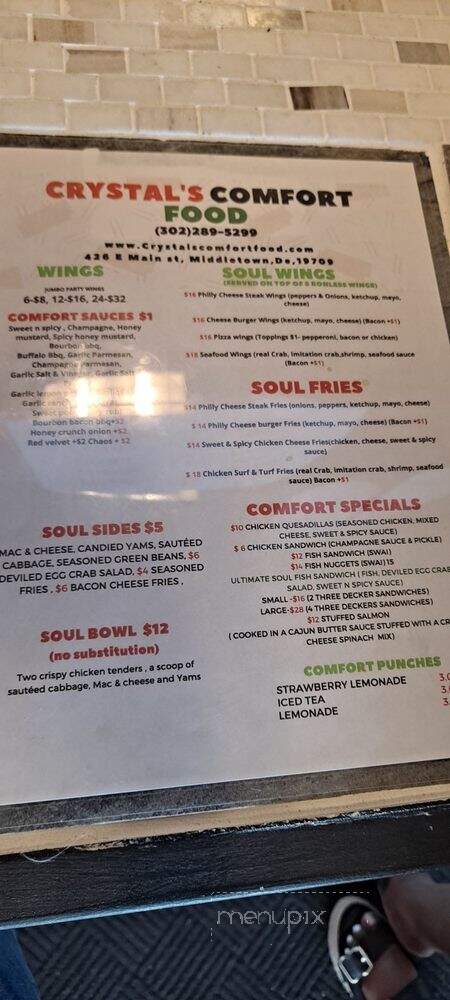 Crystal's Comfort Food - Lansdowne, PA menu_pic