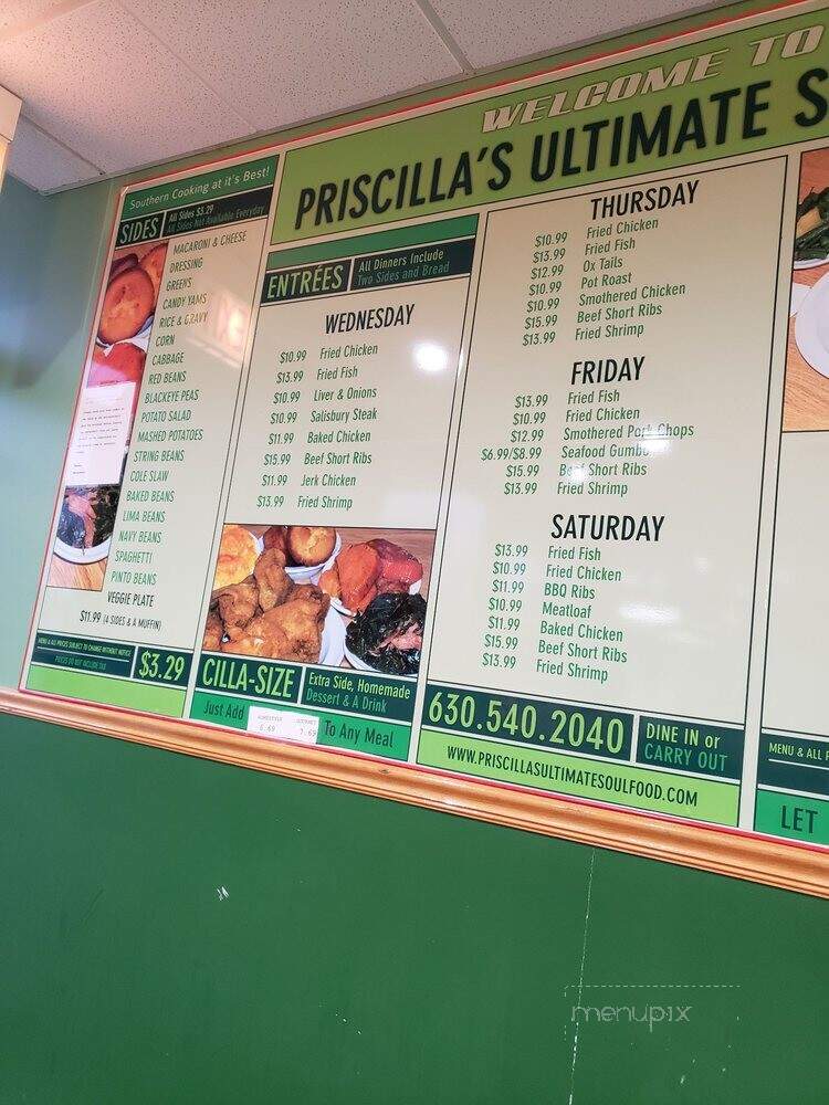 Priscillas Ultimate Soulfood - Hazel Crest, IL menu_pic