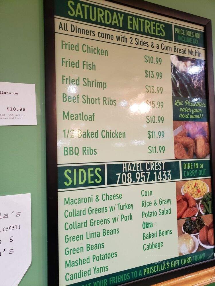 Priscillas Ultimate Soulfood - Hazel Crest, IL menu_pic