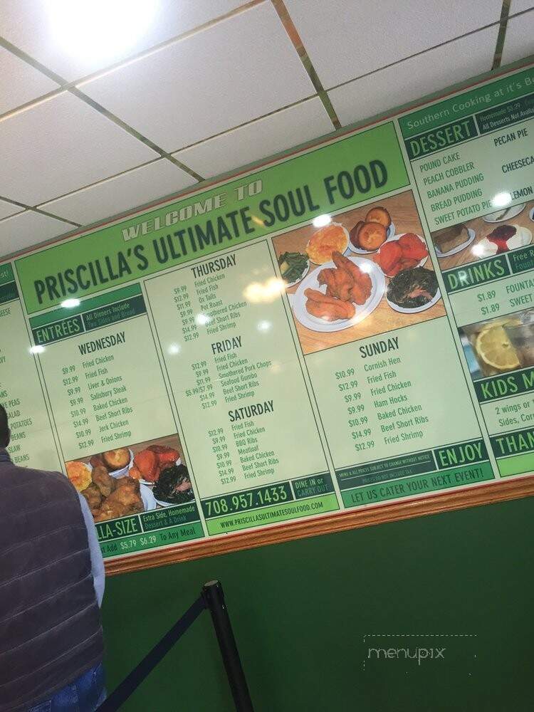 Priscillas Ultimate Soulfood - Hazel Crest, IL menu_pic