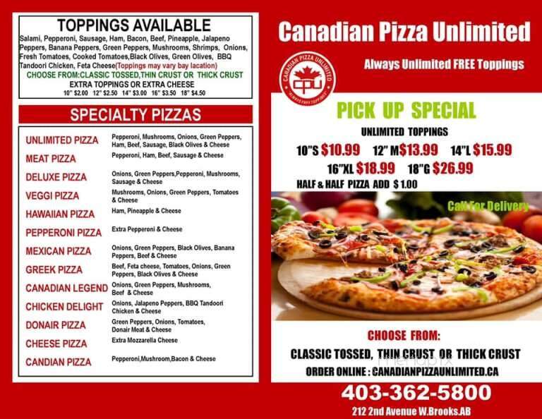 Canadian Pizza Unlimited - Brooks, AB menu_pic