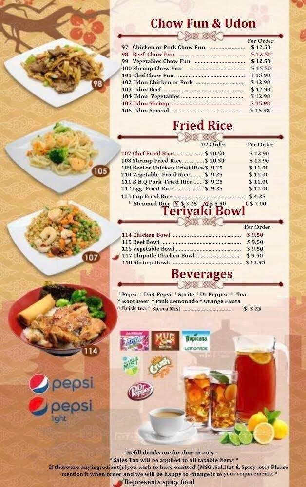 Chef Lee's Chinese Food and Noodles - El Centro, CA menu_pic