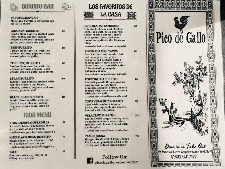 Pico de Gallo - Stuyvesant, NY menu_pic