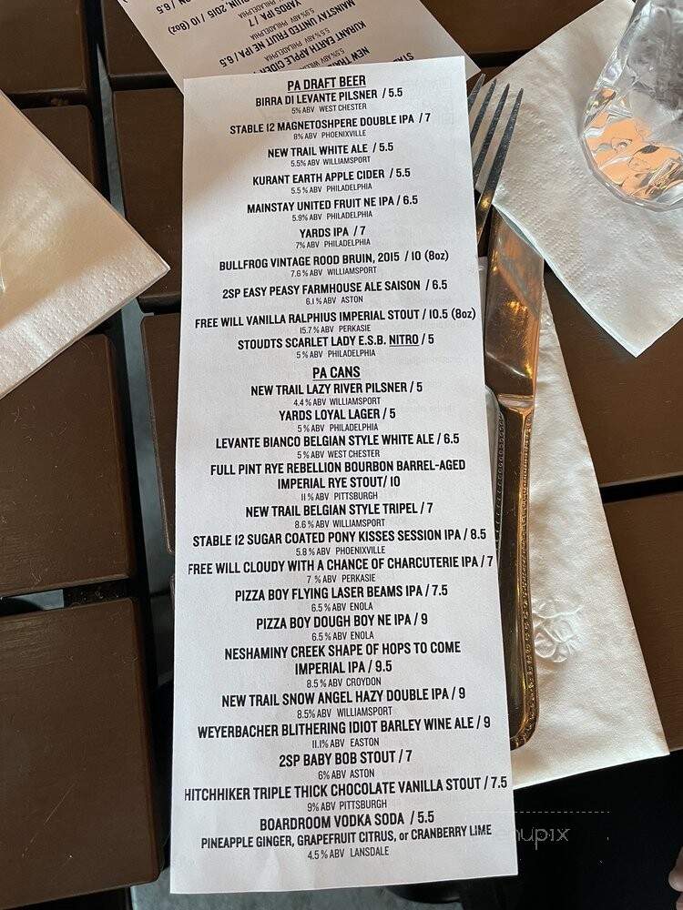 Northbound - Souderton, PA menu_pic