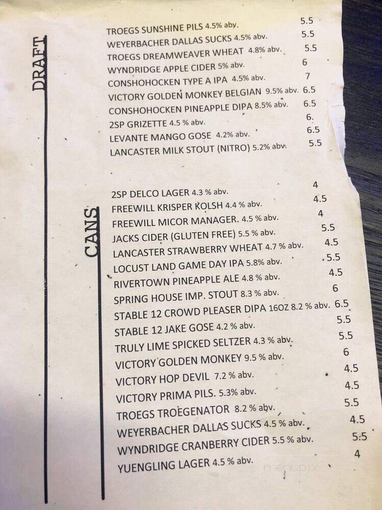 Northbound - Souderton, PA menu_pic