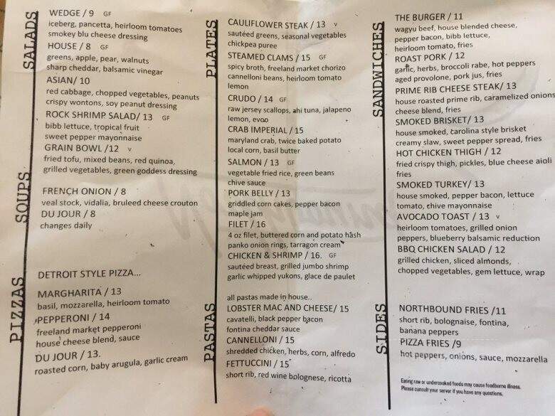 Northbound - Souderton, PA menu_pic