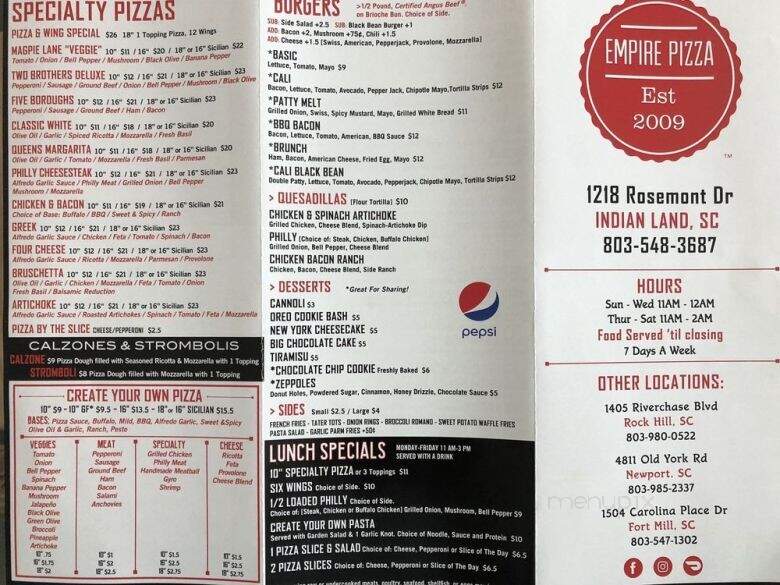 Empire Pizza - Indian Land, SC