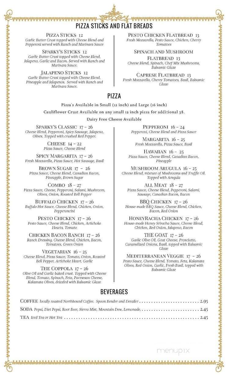 Sparkys Landing - Mount Shasta, CA menu_pic