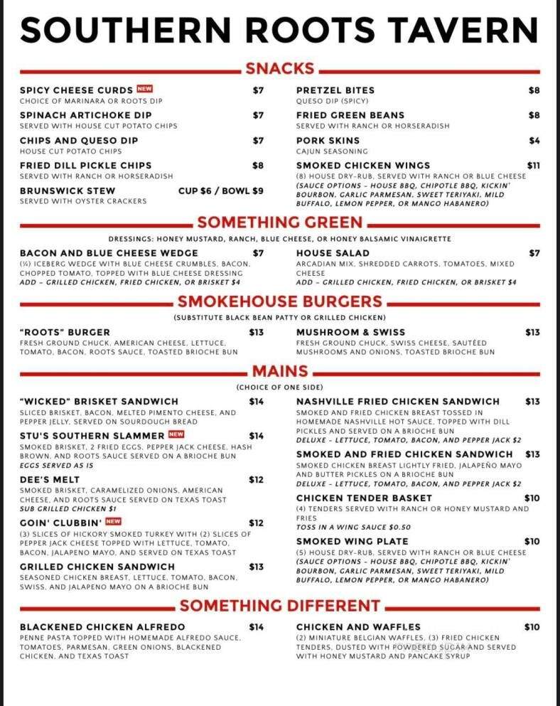 Southern Roots Tavern & Eatery - McDonough, GA menu_pic