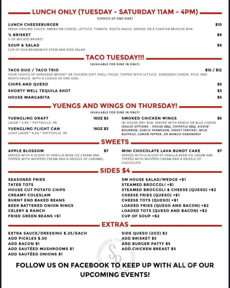 Southern Roots Tavern & Eatery - McDonough, GA menu_pic