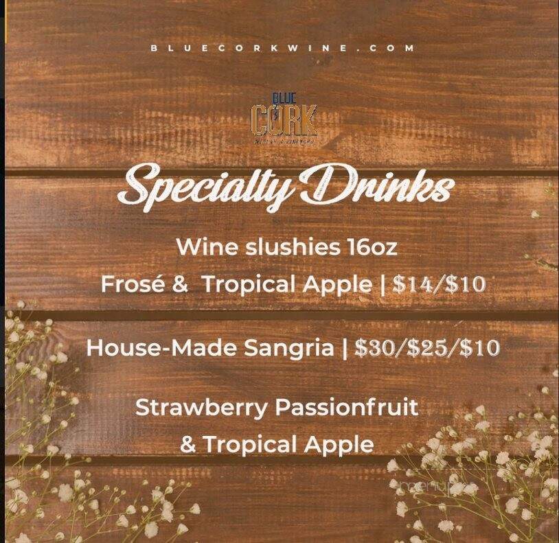 Blue Cork Winery - Williamstown, NJ menu_pic