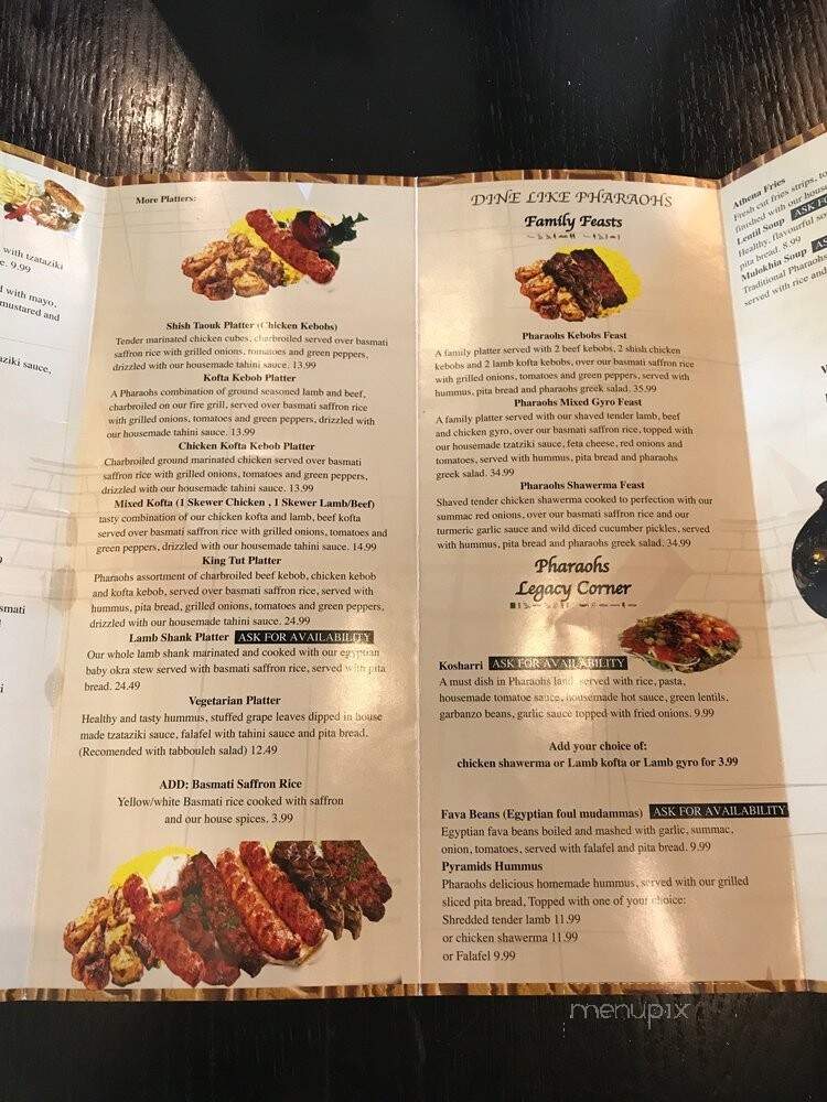 Pharaohs Legacy - Fayetteville, NC menu_pic