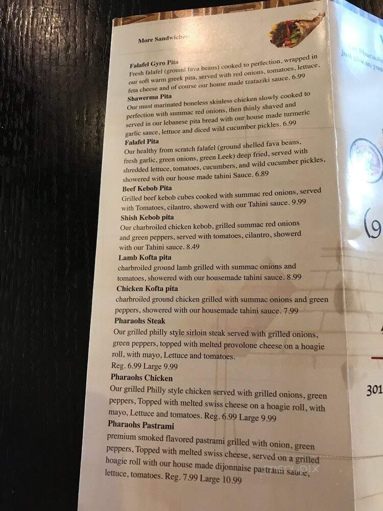 Pharaohs Legacy - Fayetteville, NC menu_pic