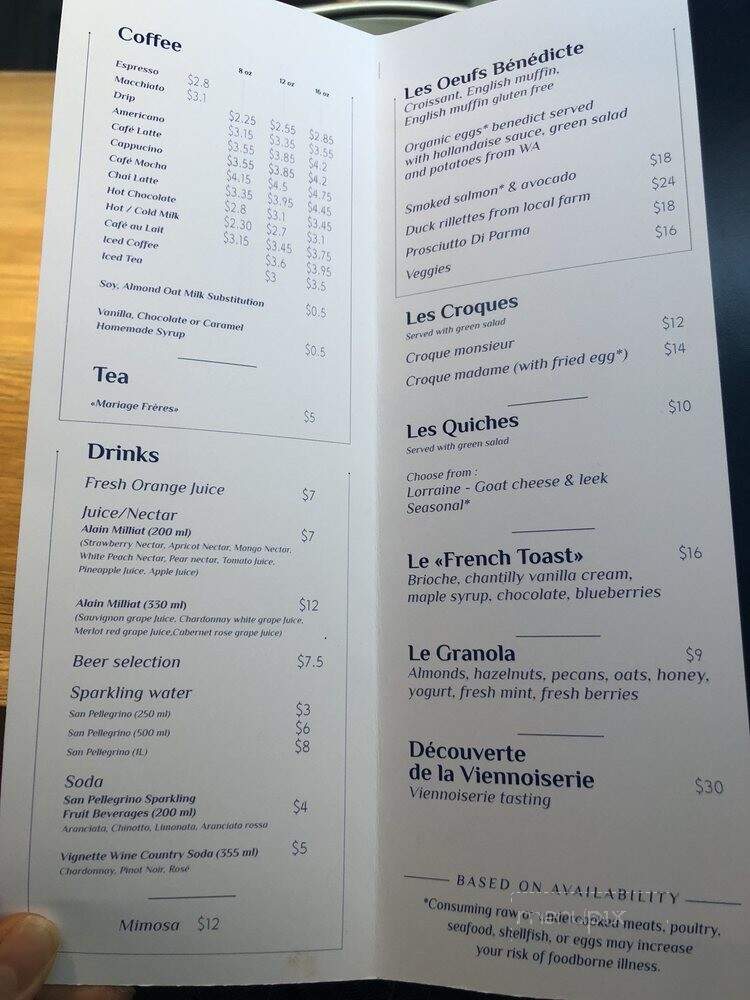 L'Experience Paris - Bellevue, WA menu_pic