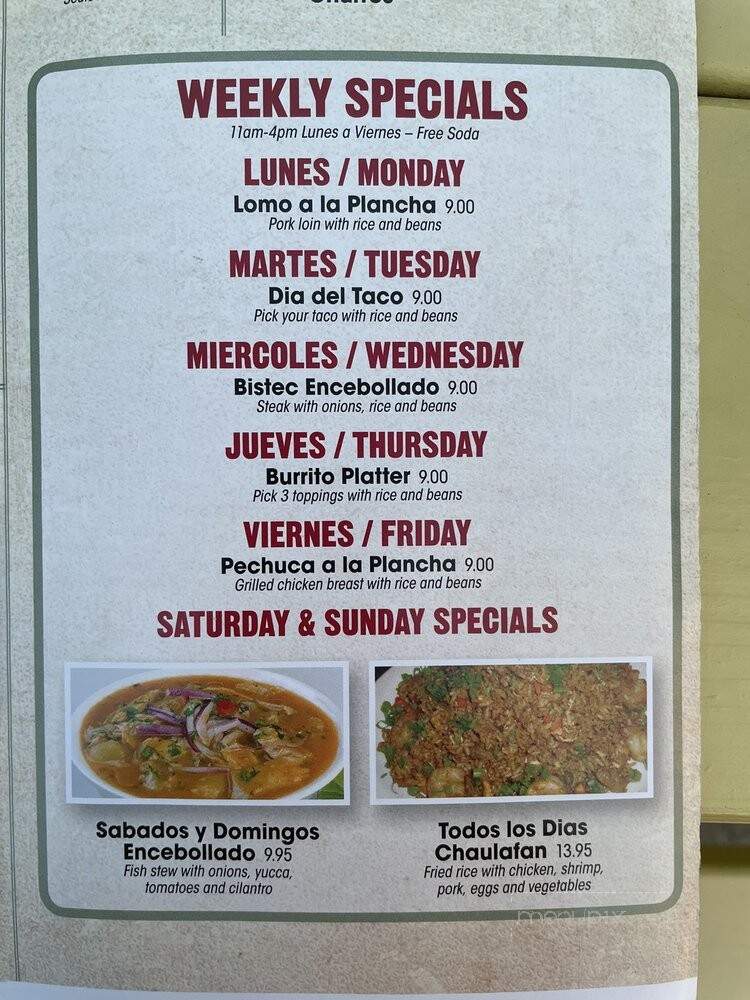 Delicias Latinas - Morris Plains, NJ menu_pic