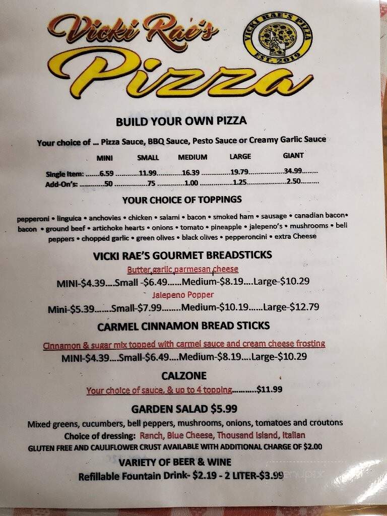 Vicki Rae's Pizza - Priest River, ID menu_pic