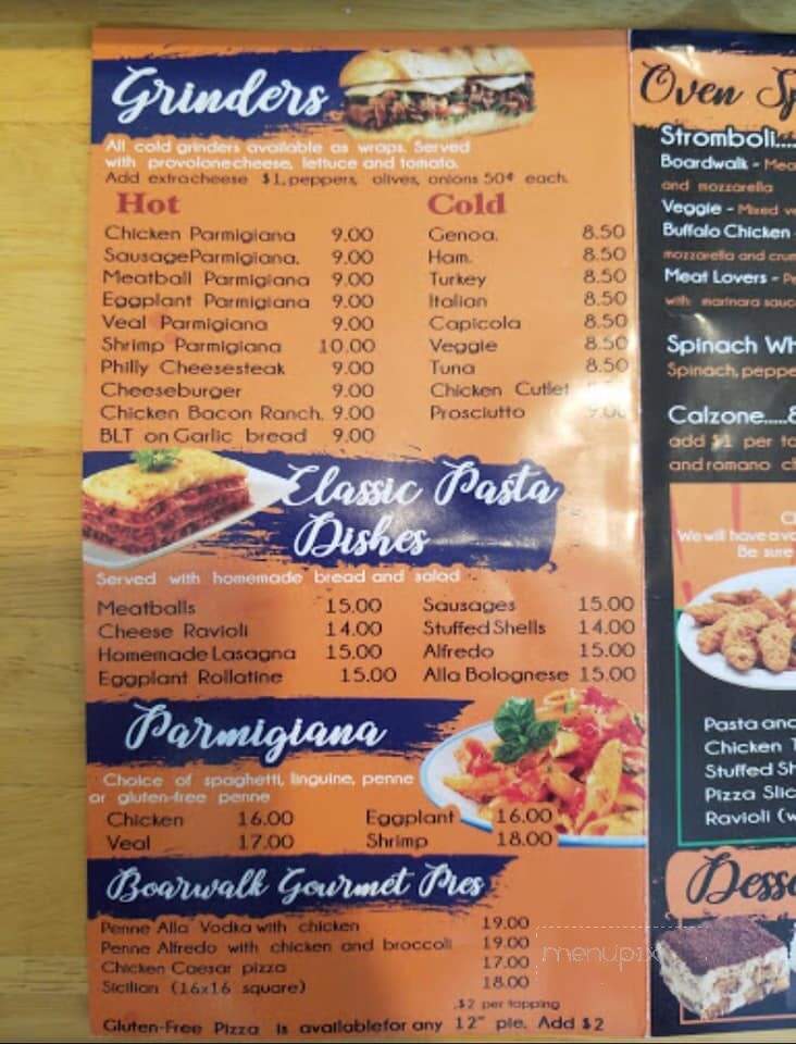 Boardwalk Pizzeria - Niantic, CT menu_pic