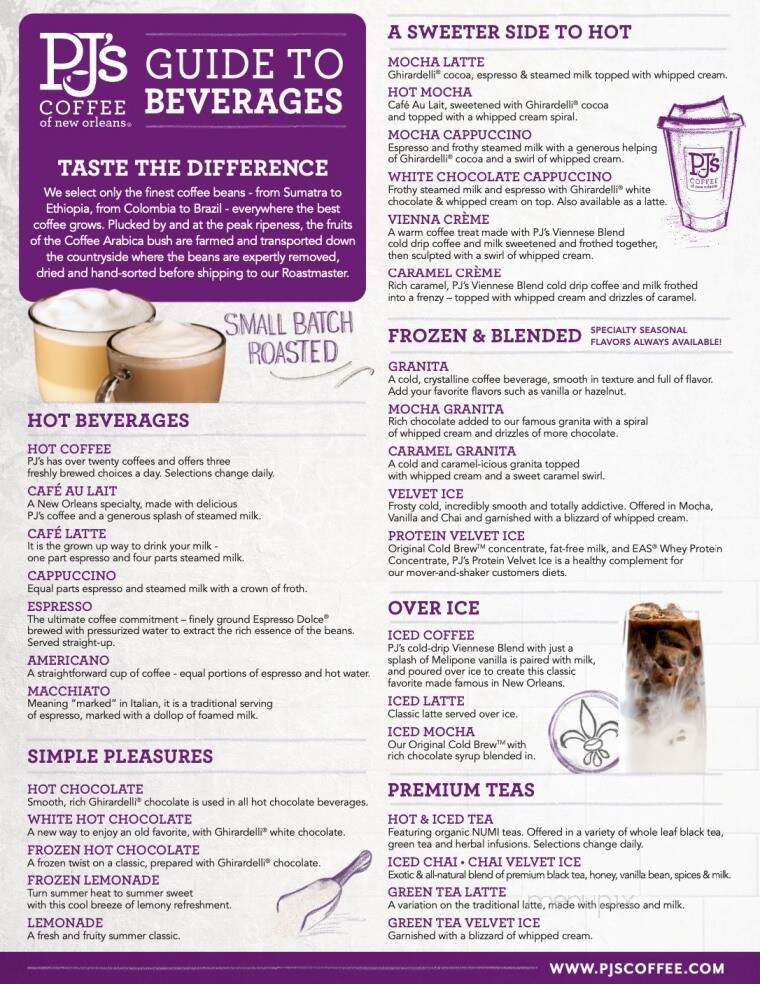 PJ's Coffee - Ridgeland, SC menu_pic
