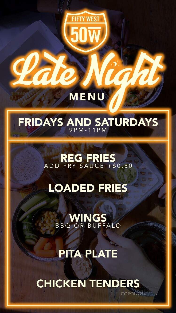 50 West - Chillicothe, OH menu_pic