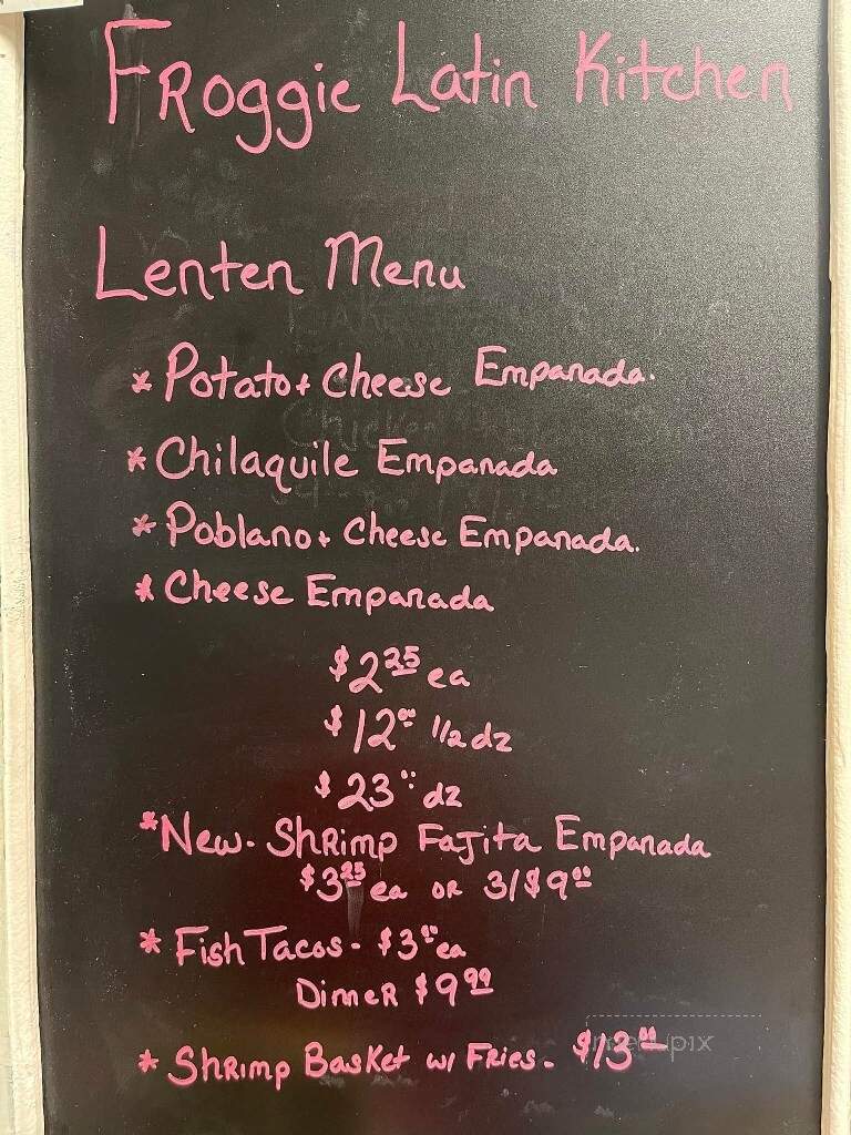 Froggie Latin Kitchen - Cedar Lake, IN menu_pic