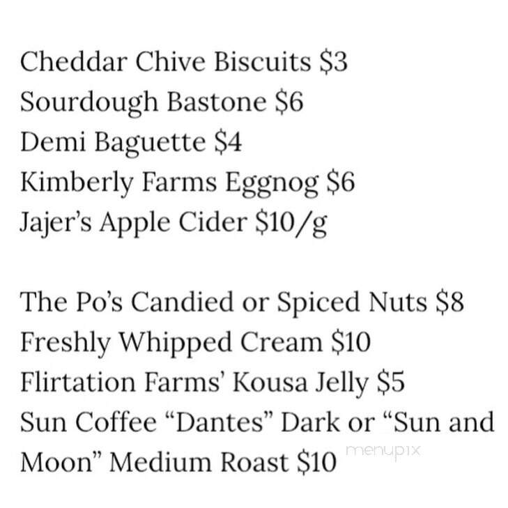 The PO Cafe - Washington, CT menu_pic