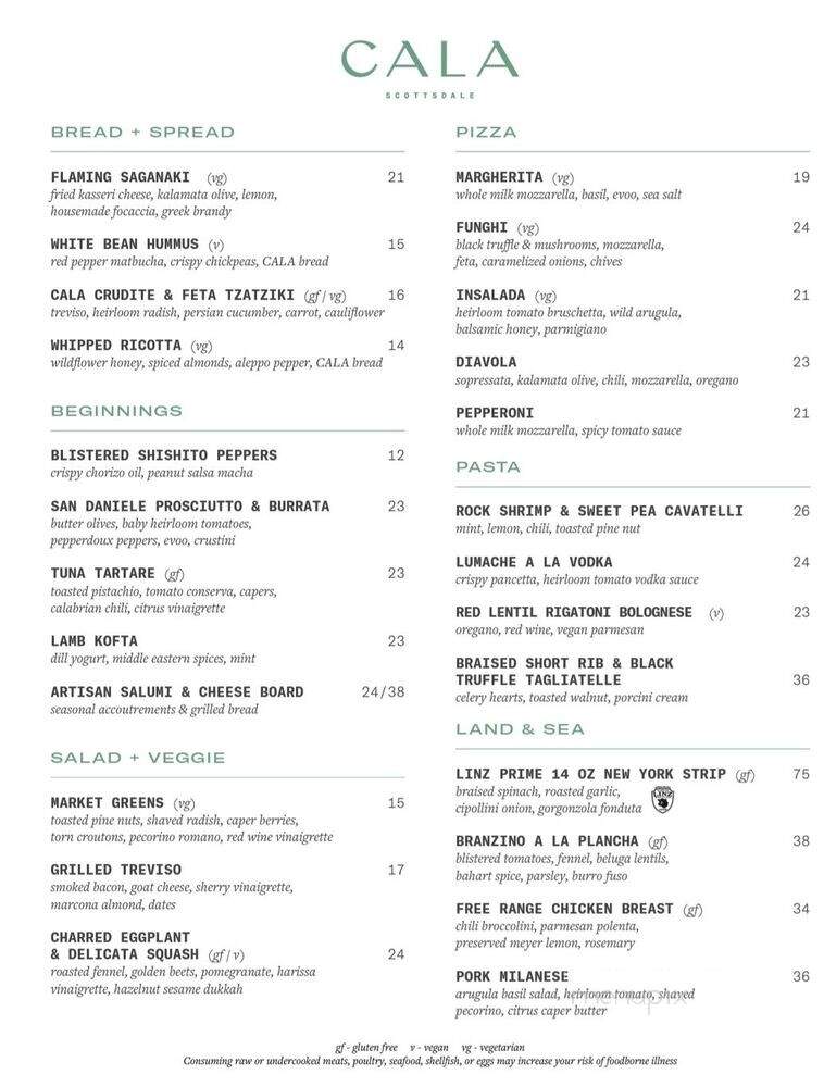 Via baseli calas menu
