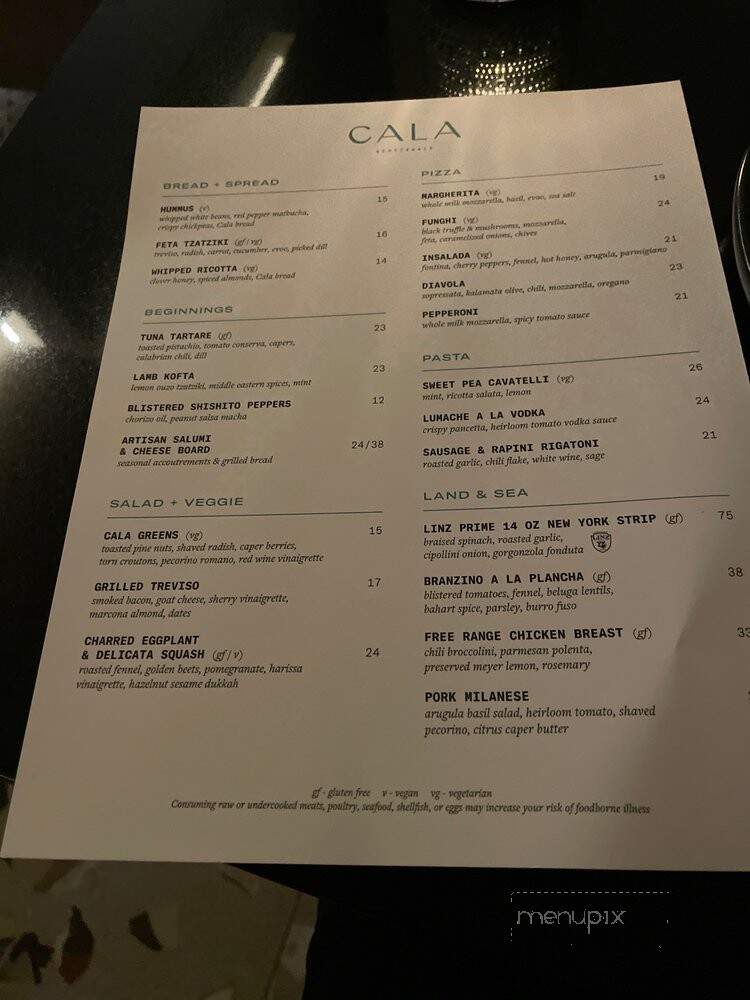 Cala - Scottsdale, AZ menu_pic